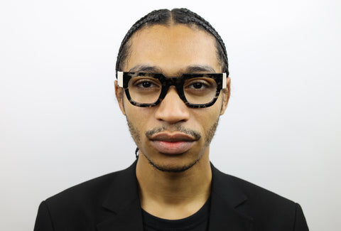 Man wearing these luxury designer SEE Eyeglasses